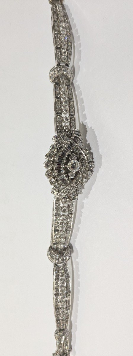 Montre dite secrète en or gris, platine et brillants - vers 1960-photo-5