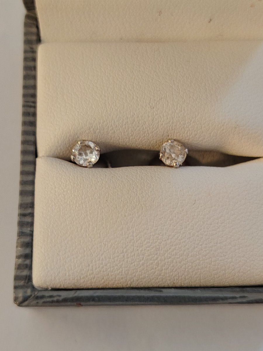Pair Of White Gold And Diamond Stud Earrings-photo-4