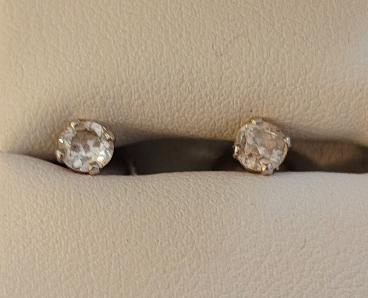 Pair Of White Gold And Diamond Stud Earrings
