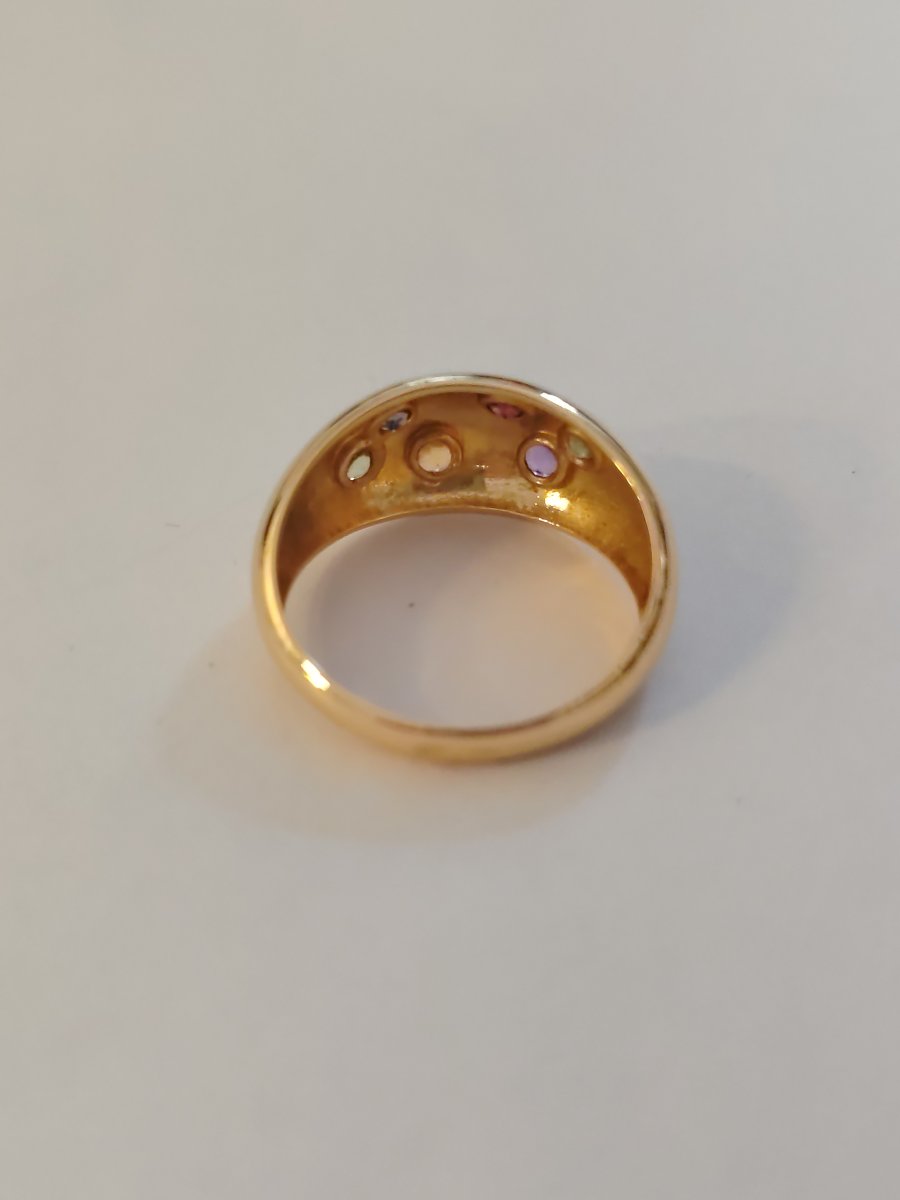 Yellow Gold And Gemstone Ring-photo-4