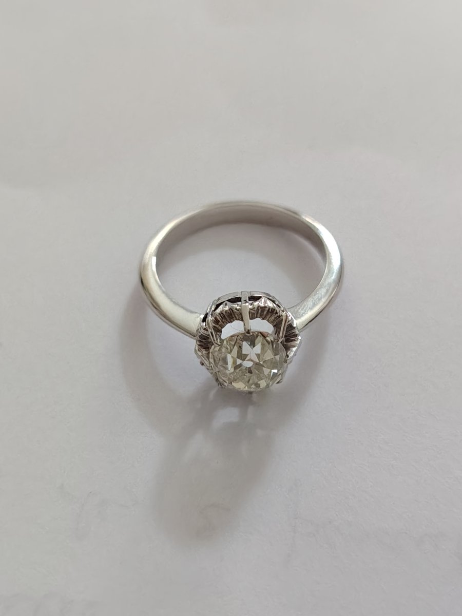 White Gold Solitaire Diamond Ring-photo-5