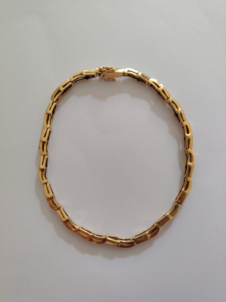 Bracelet ligne or jaune rubis et diamants-photo-2