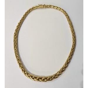 Large Braid Necklace In Yellow Gold 