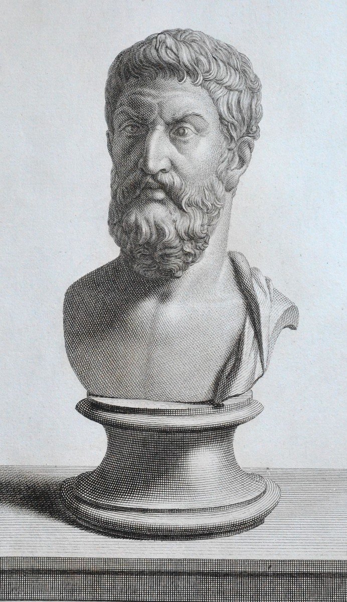 Suite Of 4 Roman Busts. 18th Century Engravings. (1)-photo-2