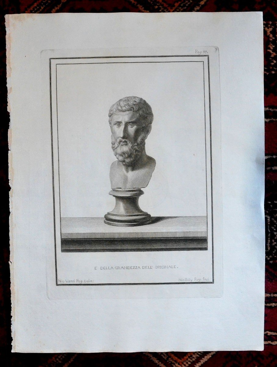 Suite Of 4 Roman Busts. 18th Century Engravings. (2)-photo-2