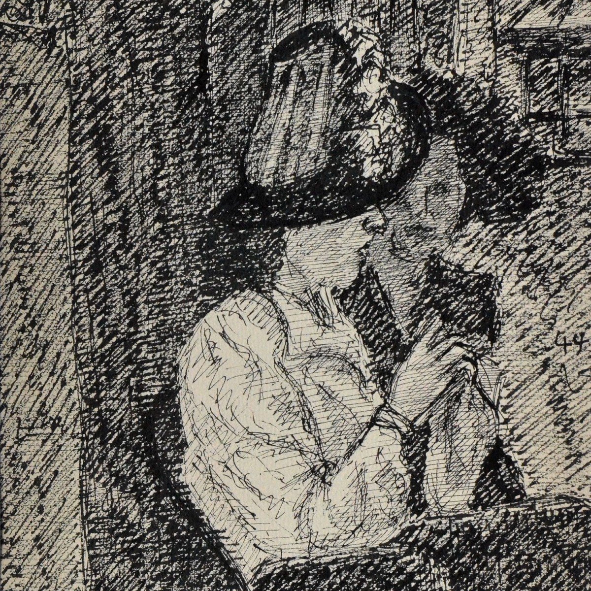 Portrait de femmes. Encre sur papier, 1944.-photo-2