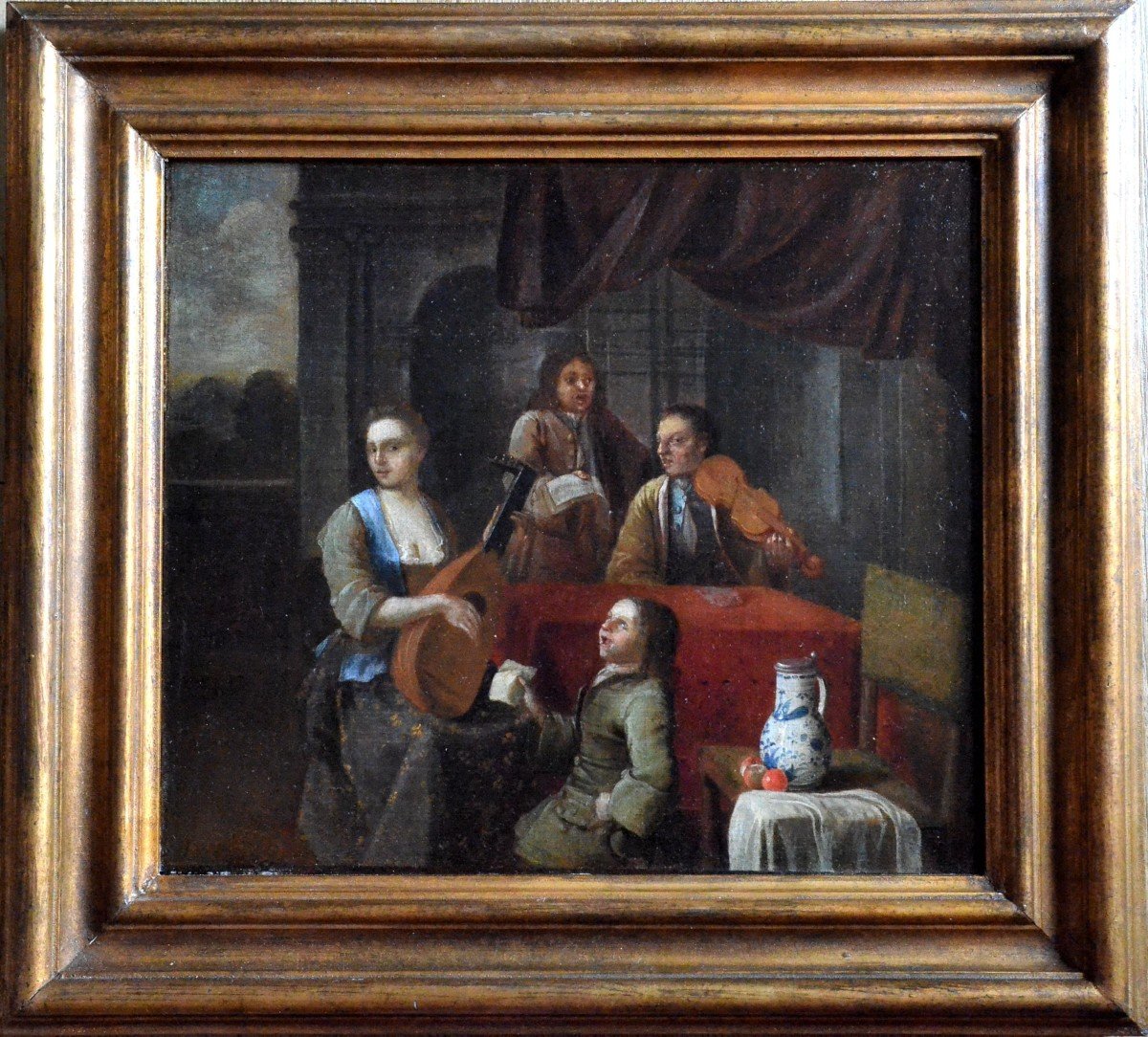 “the Family Recital”. Ec. 18th Century Flemish.-photo-2