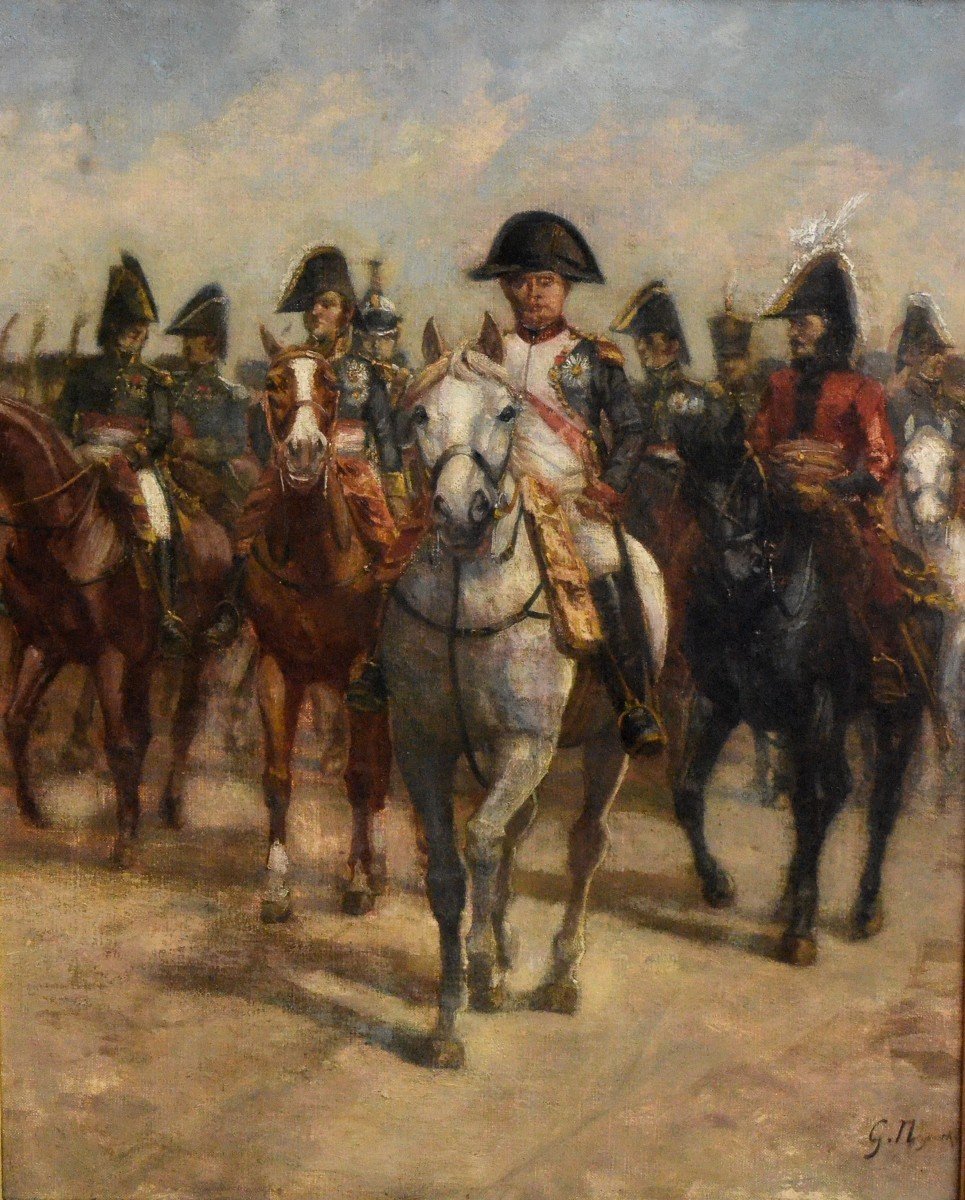 «Napoléon 1ier à cheval avec ses maréchaux.» Gustave Neymark.-photo-2