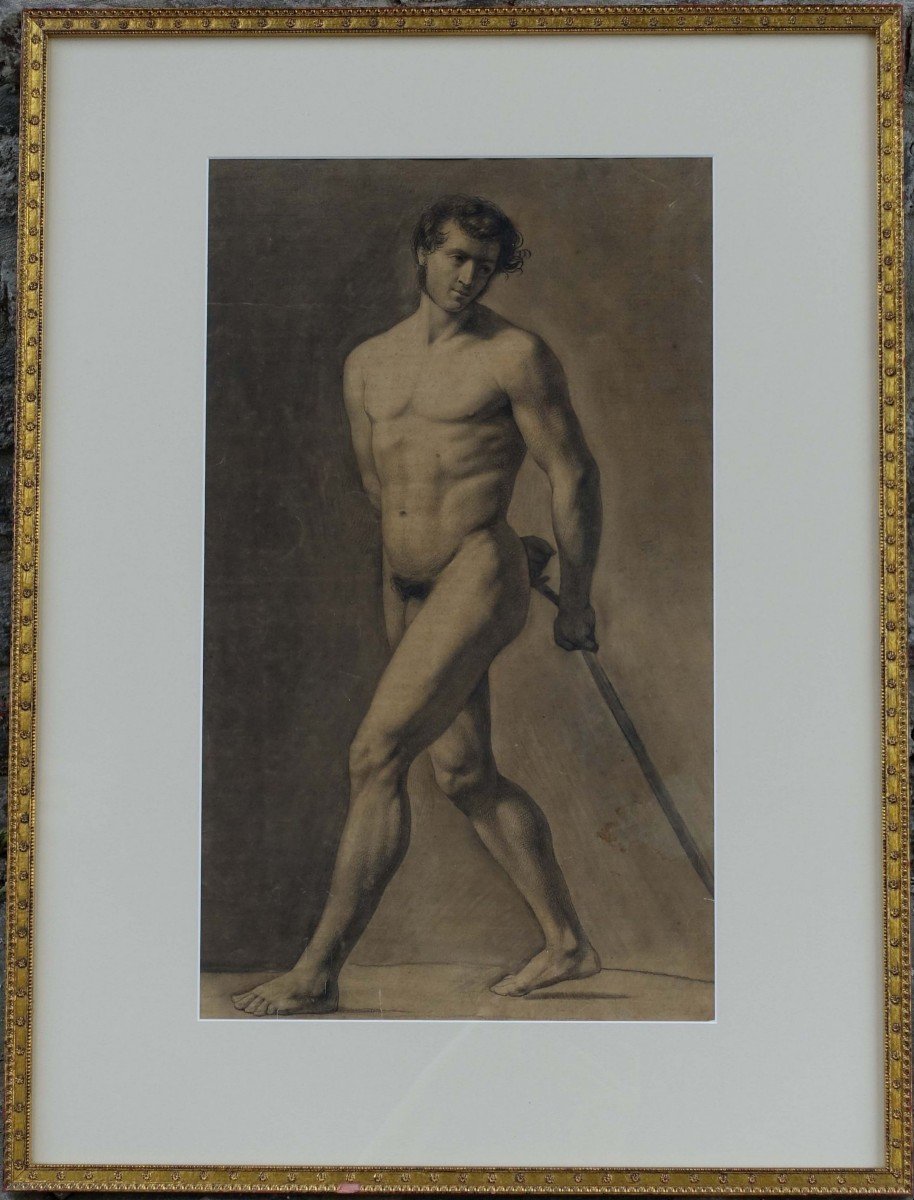 “academy Of Man Around 1820 (1)”. Framed.-photo-2