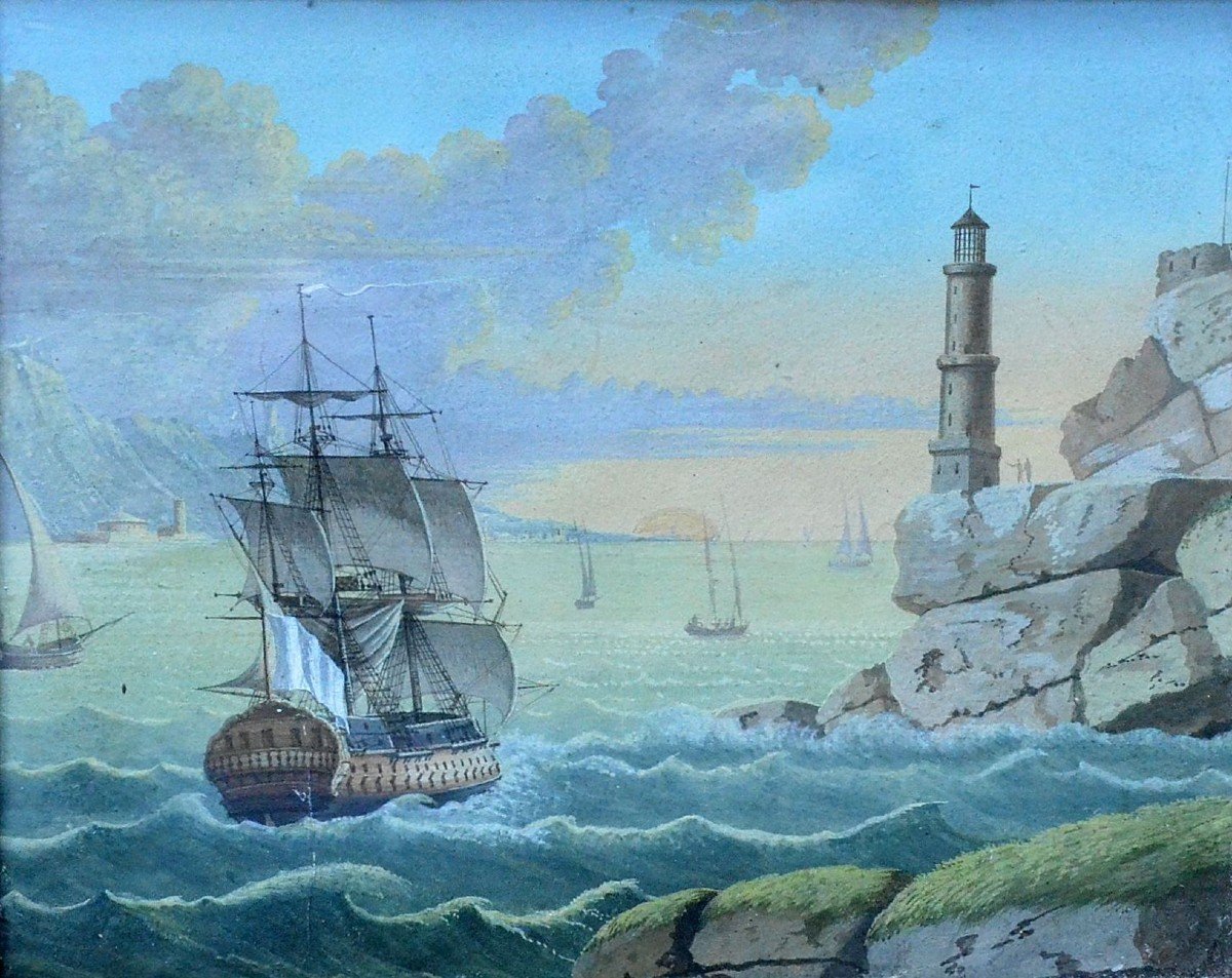 Ships Approaching The Coast. Eighteenth Century.
