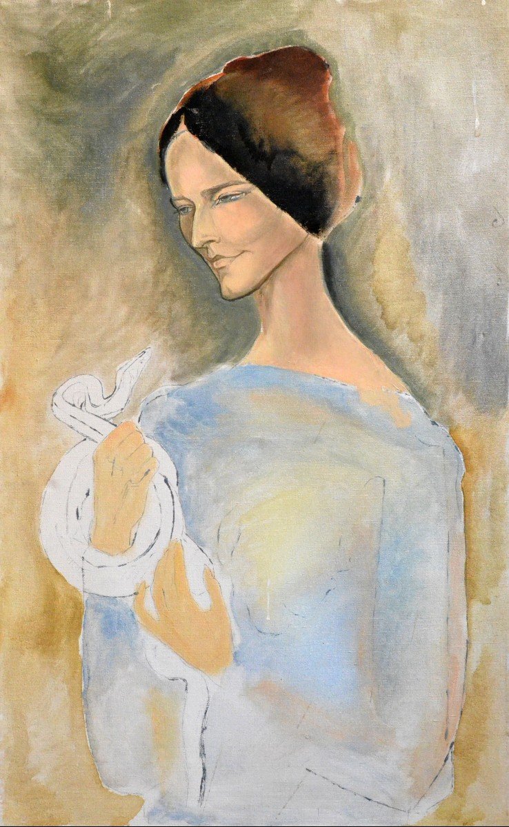 La jeune femme et le serpent (détail).-photo-2