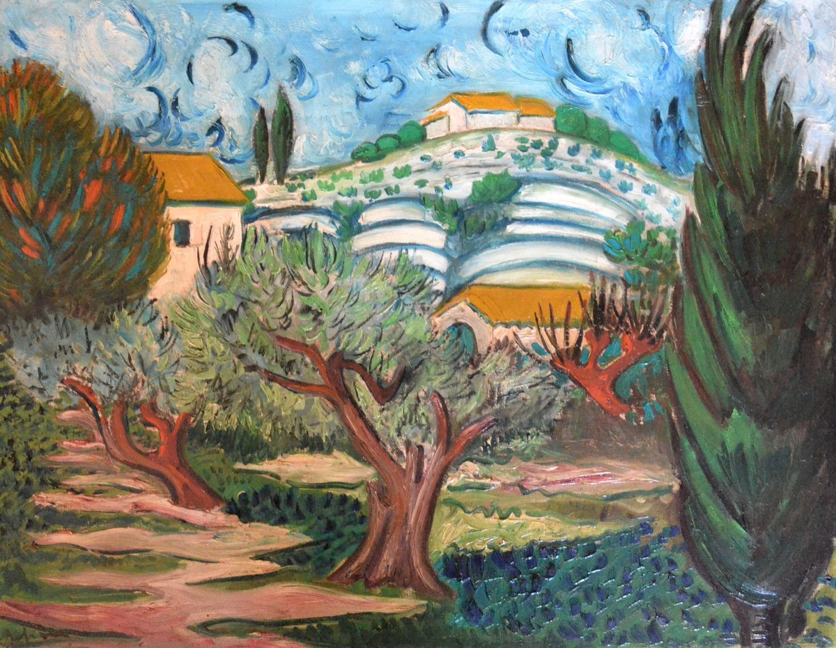 Large Landscape Of Provence Around 1930.
