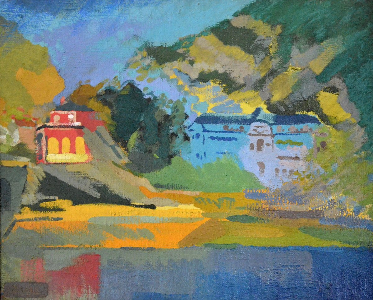 "landscape With A Lake." Fauvism.-photo-2