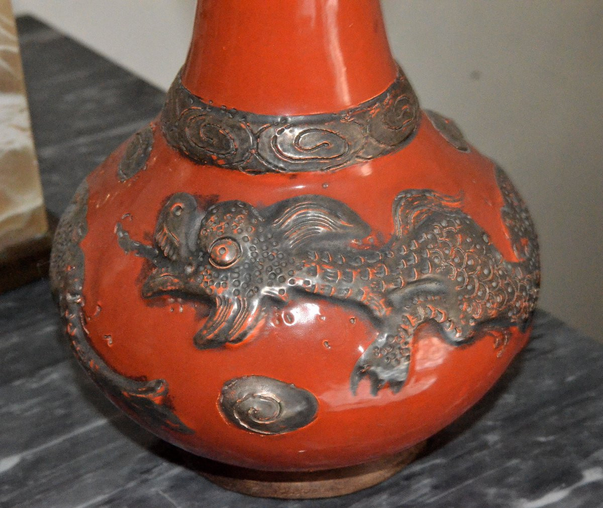 Orange Glazed Vase – China.-photo-2
