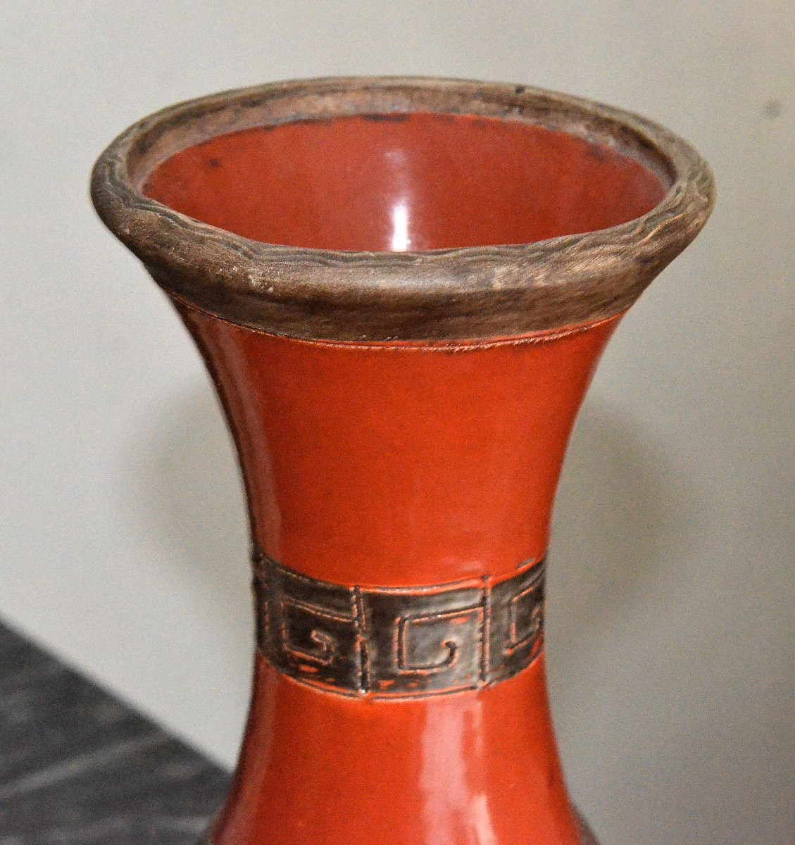 Orange Glazed Vase – China.-photo-3