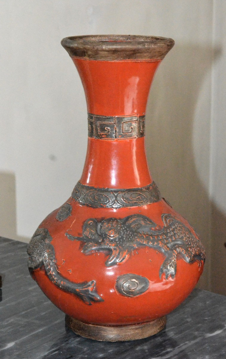 Orange Glazed Vase – China.