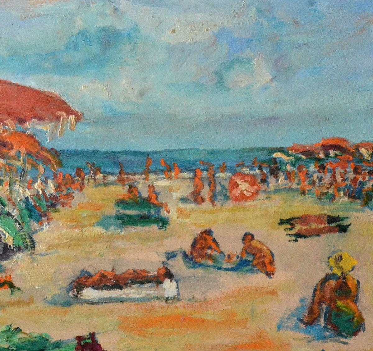 « Sur la plage » Gaston-Luciano Faraoni.-photo-2