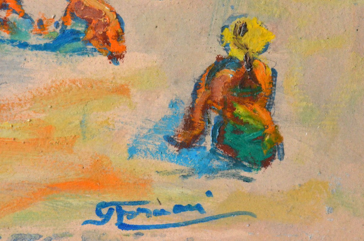 « Sur la plage » Gaston-Luciano Faraoni.-photo-3