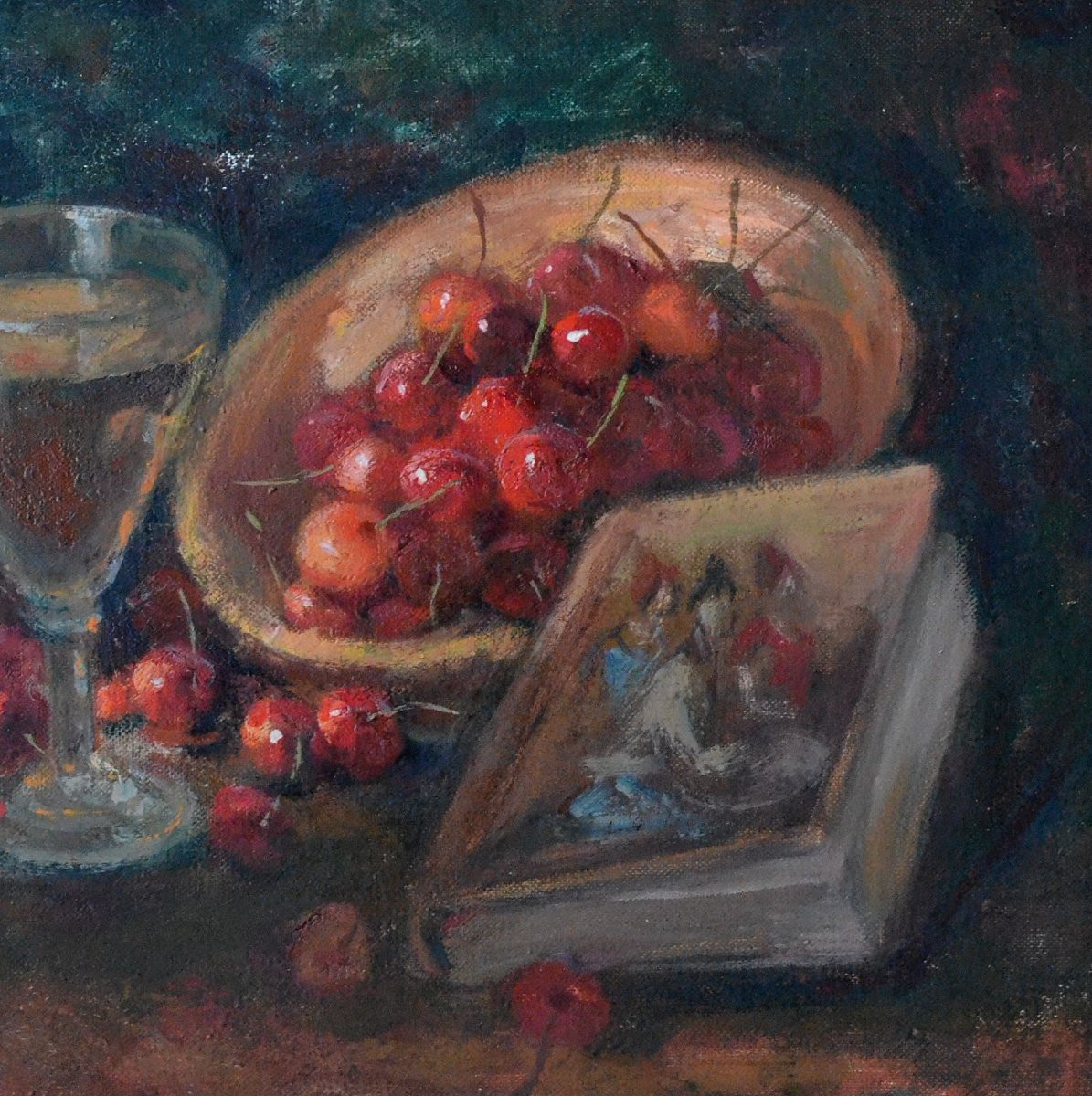 “composition With The Ottoman Book And Cherries” Kazimier Rubolowski (1919-1994)-photo-3