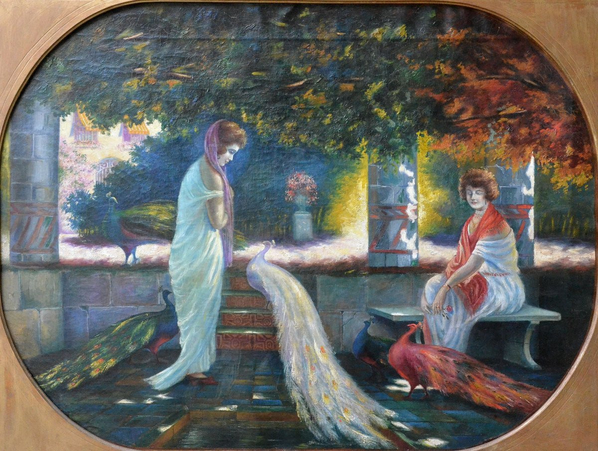 The Elegant Ladies And The Peacocks.-photo-2