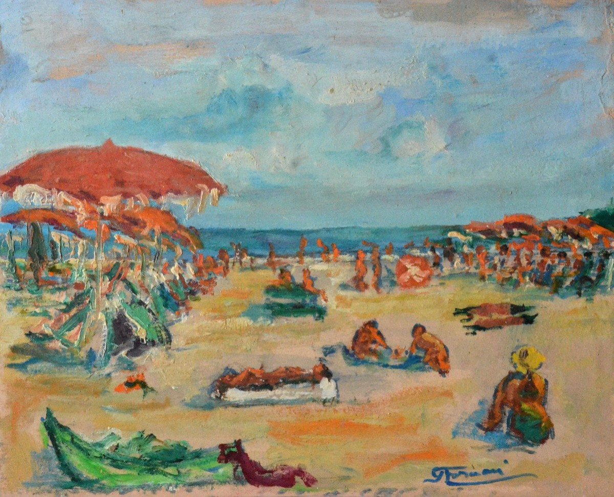 « Sur la plage » Gaston-Luciano Faraoni.