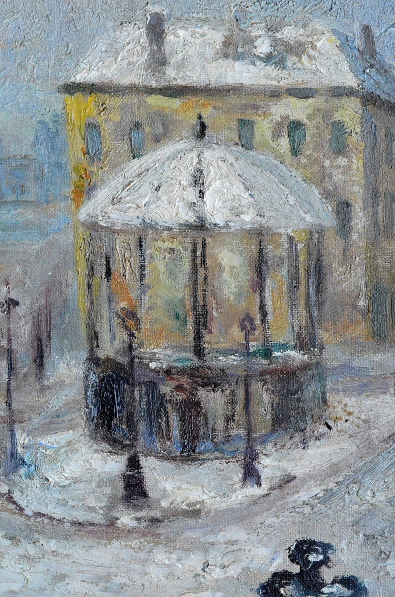 Brussels, Liedts Square Covered In Snow Around 1910.-photo-1