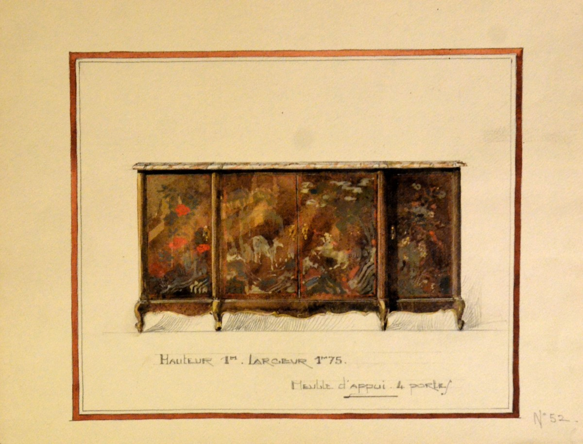 Set Of 4 Furniture Designs From The 1940s/50s-photo-2