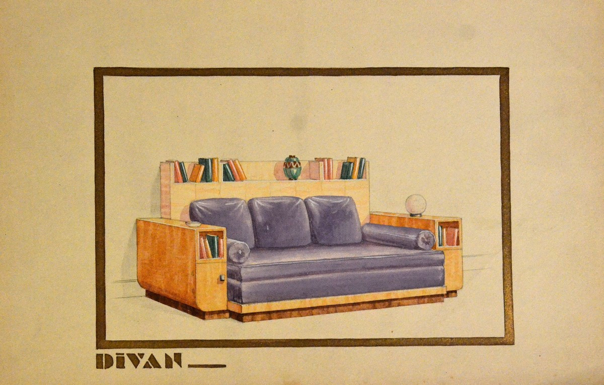 Set Of 4 Furniture Designs From The 1940s/50s-photo-4