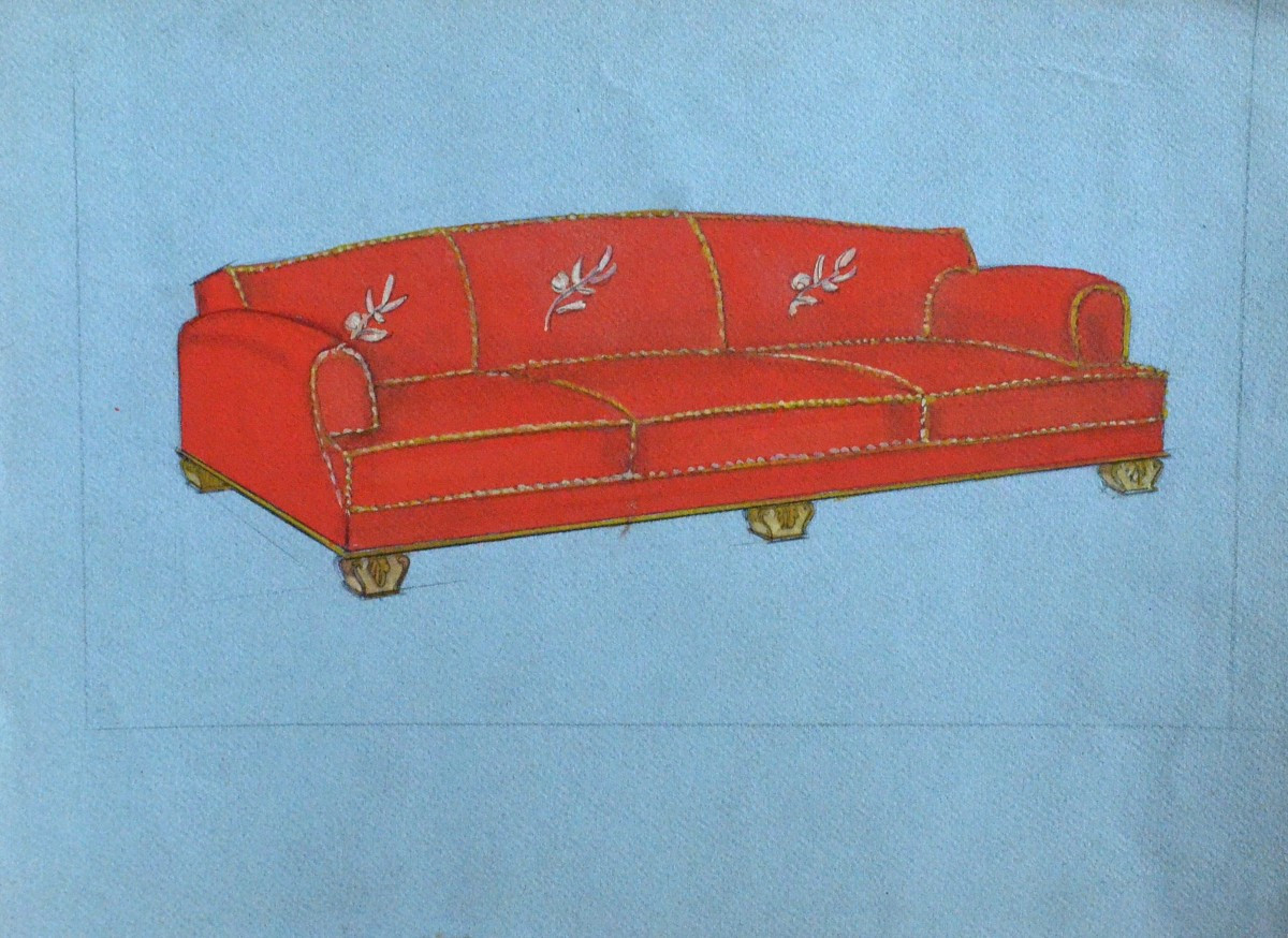 Set Of 4 Furniture Designs From The 1940s/50s-photo-1