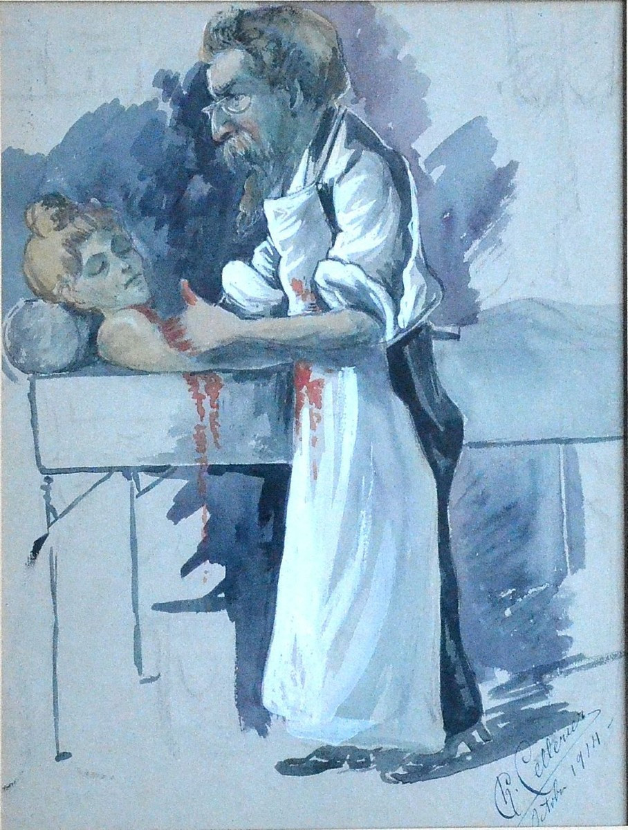 "the Forensic Pathologist In 1914." G. Cellier.