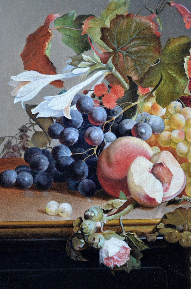 Composition aux fleurs et aux fruits.-photo-4