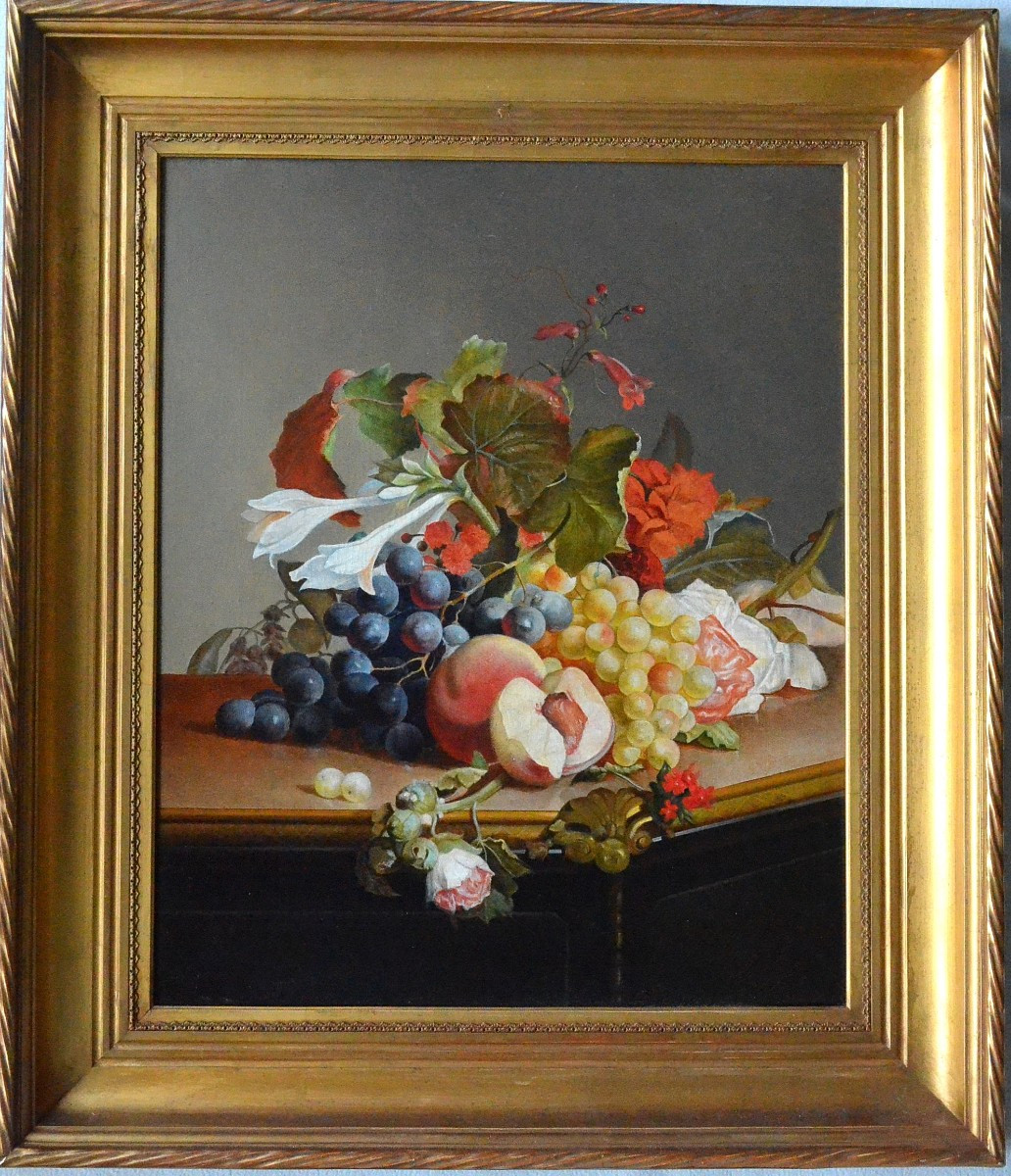Composition With Flowers And Fruit.