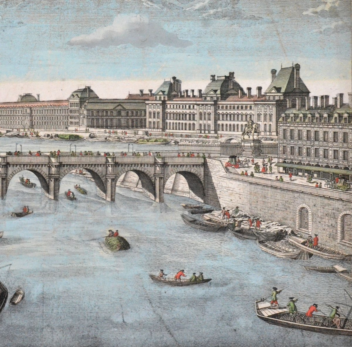  « Paris, Le pont neuf » Georg Balthasar Probst (1732-1801)-photo-3