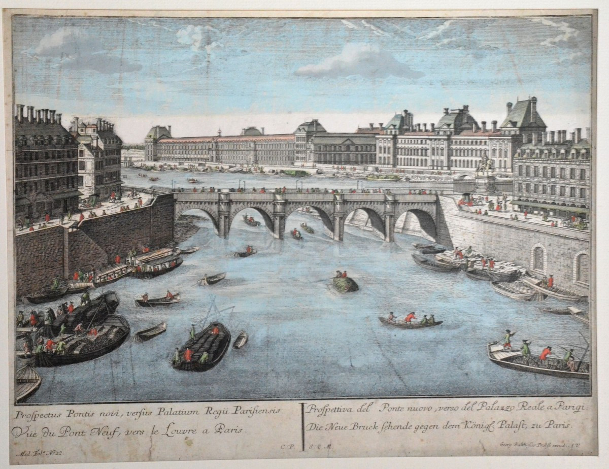  « Paris, Le pont neuf » Georg Balthasar Probst (1732-1801)-photo-4