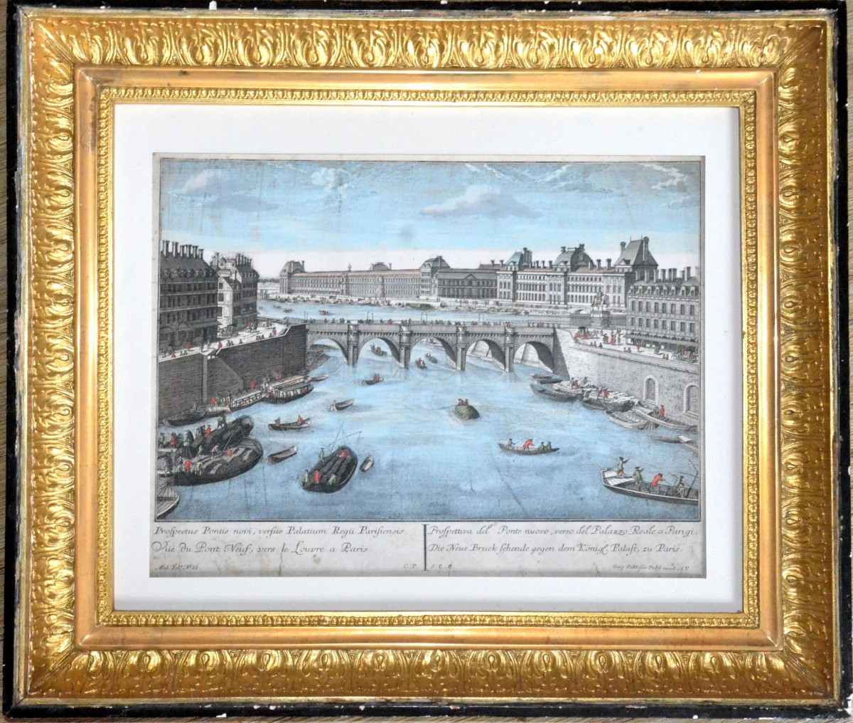  « Paris, Le pont neuf » Georg Balthasar Probst (1732-1801)