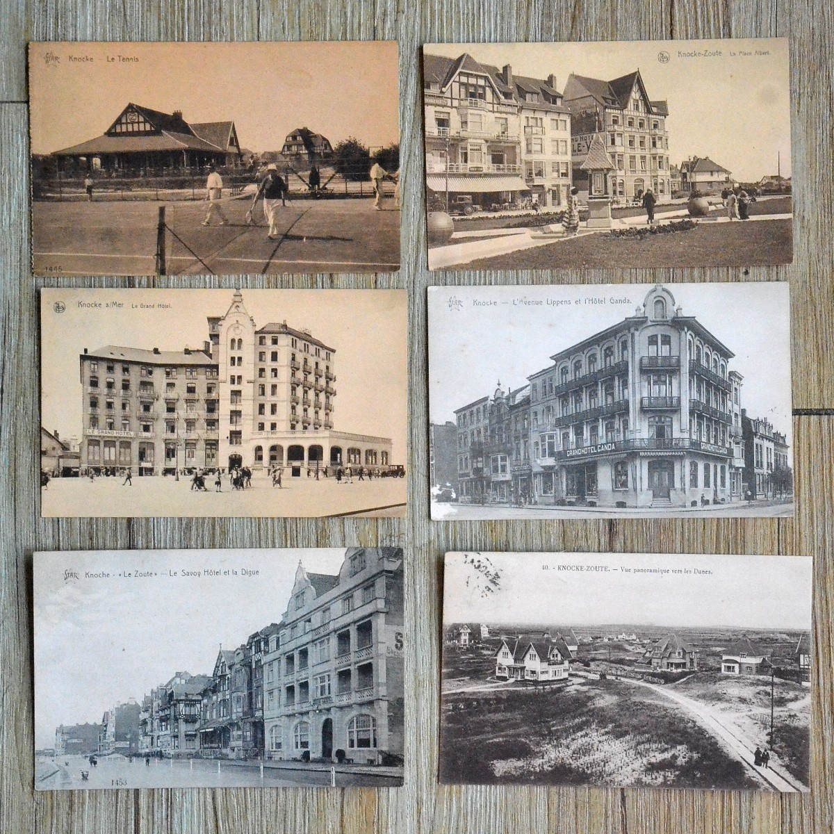 6 Views Of Knokke - Zoute Circa 1920/1930. Hotels-tennis- Place Albert.