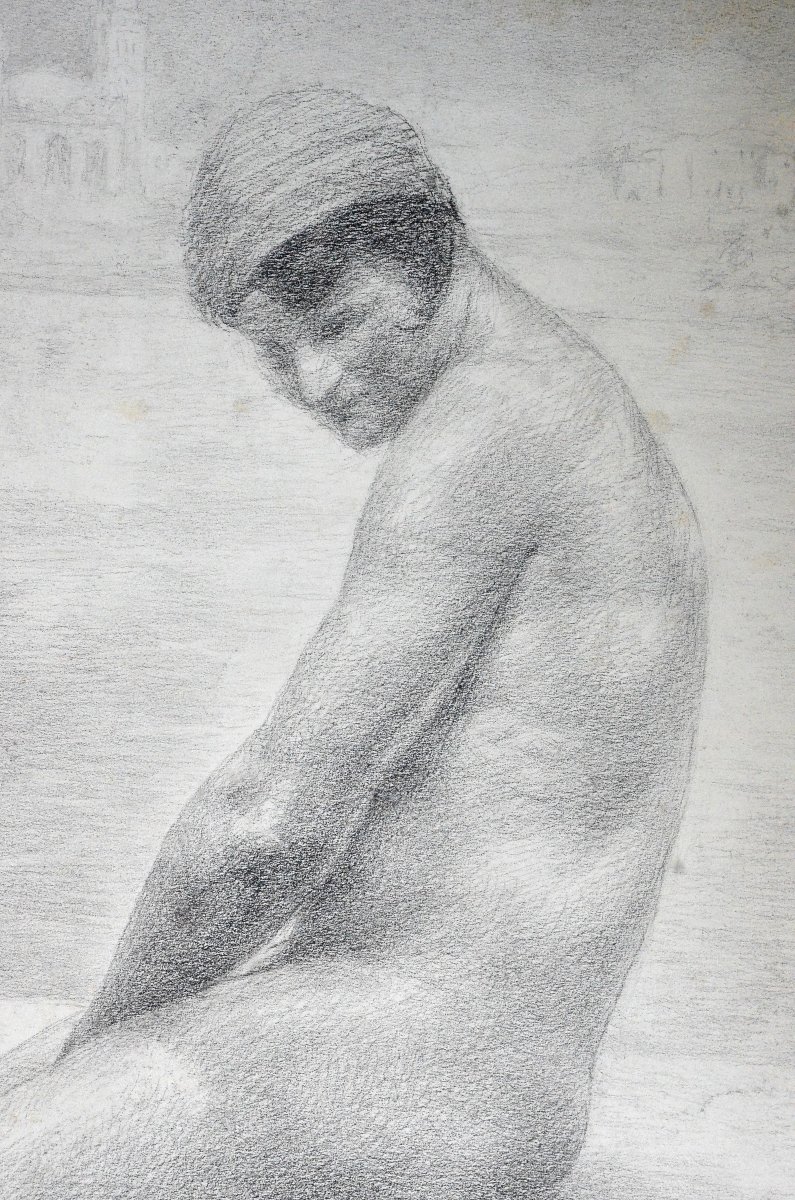"Baigneuse devant le Bosphore" Georges  Geirnaert (1874 - 1955)-photo-2