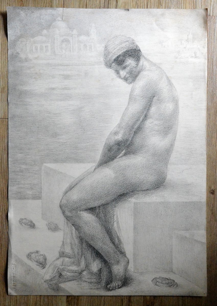 "Baigneuse devant le Bosphore" Georges  Geirnaert (1874 - 1955)-photo-2