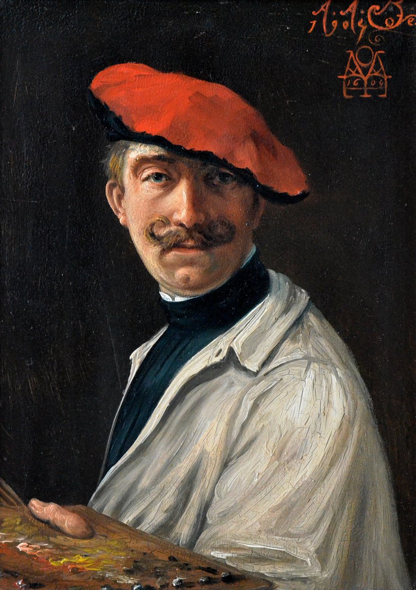 "Portrait d’un peintre." daté 1904.-photo-2