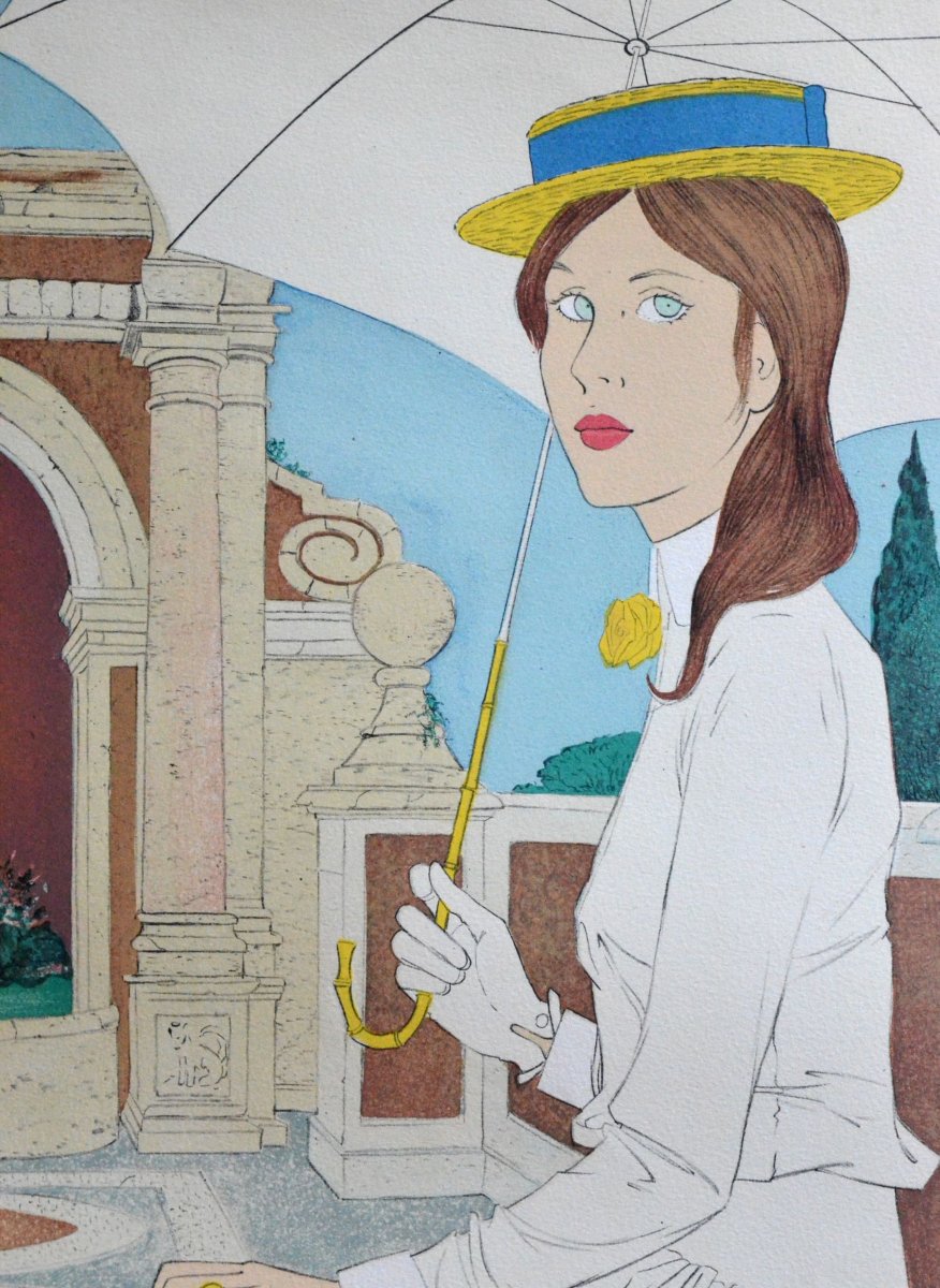"La jeune fille et le guépard" Philippe Henri NOYER (1917 – 1985)-photo-3