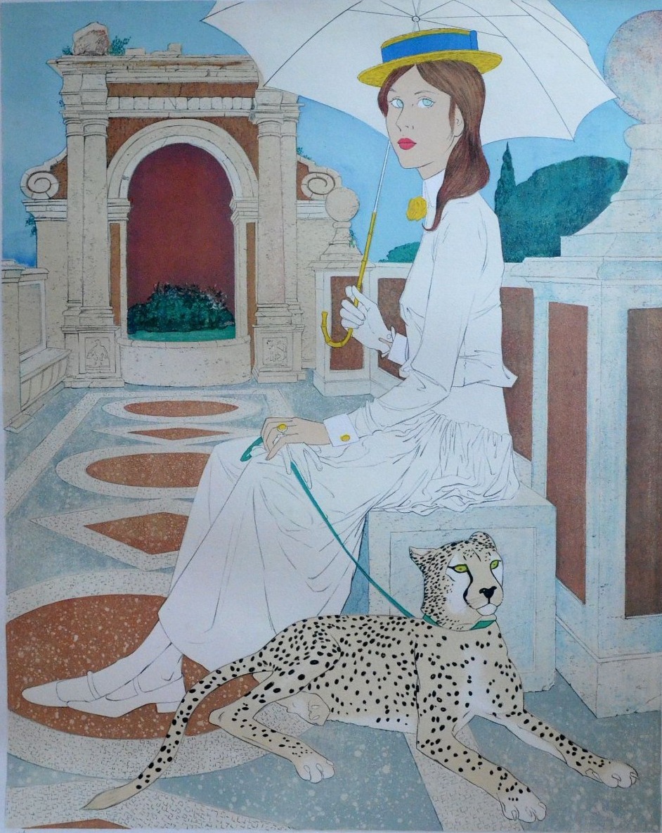 "La jeune fille et le guépard" Philippe Henri NOYER (1917 – 1985)
