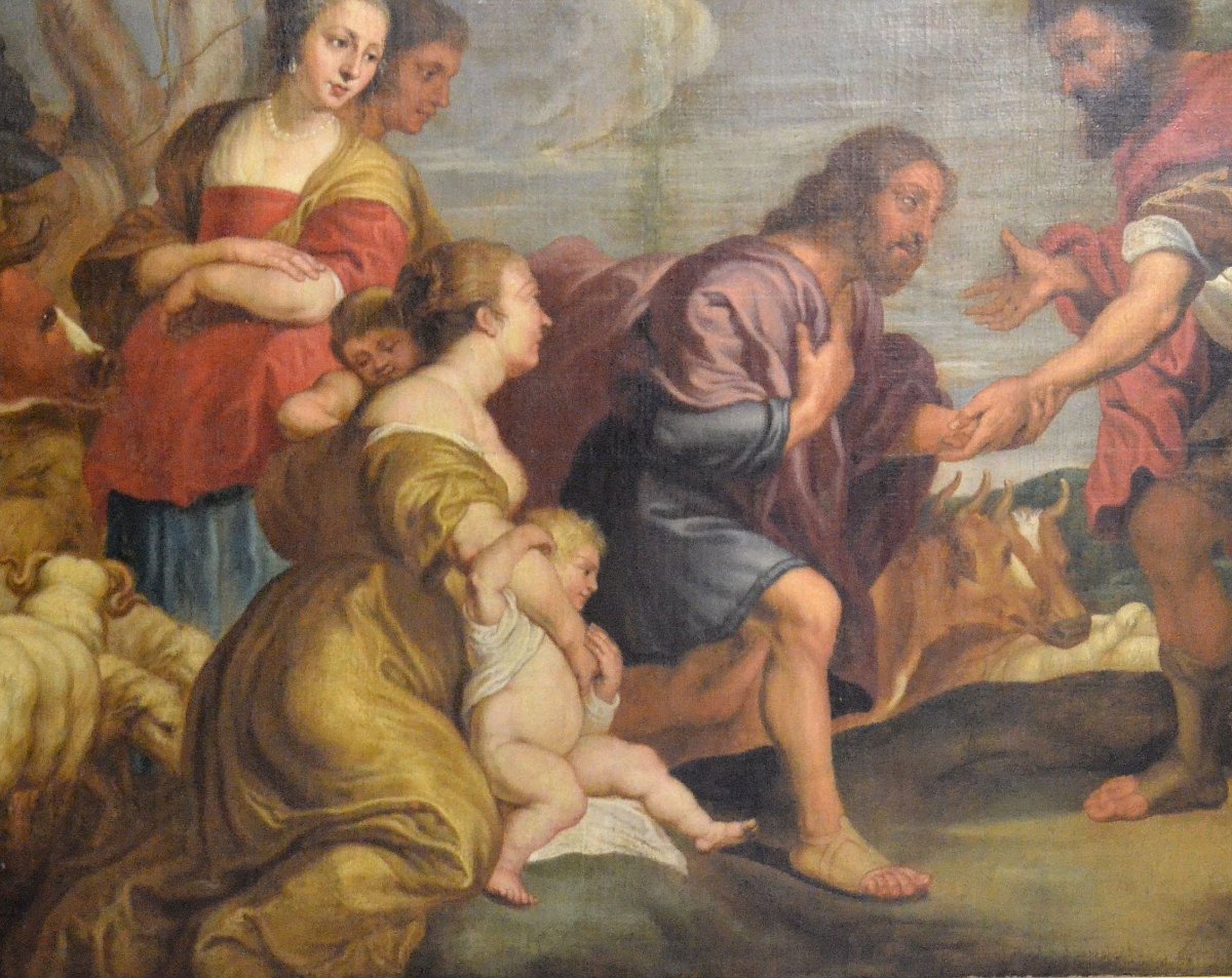 “esau And Jacob” (detail). A Very Important 17th-century Oil On Canvas.-photo-3