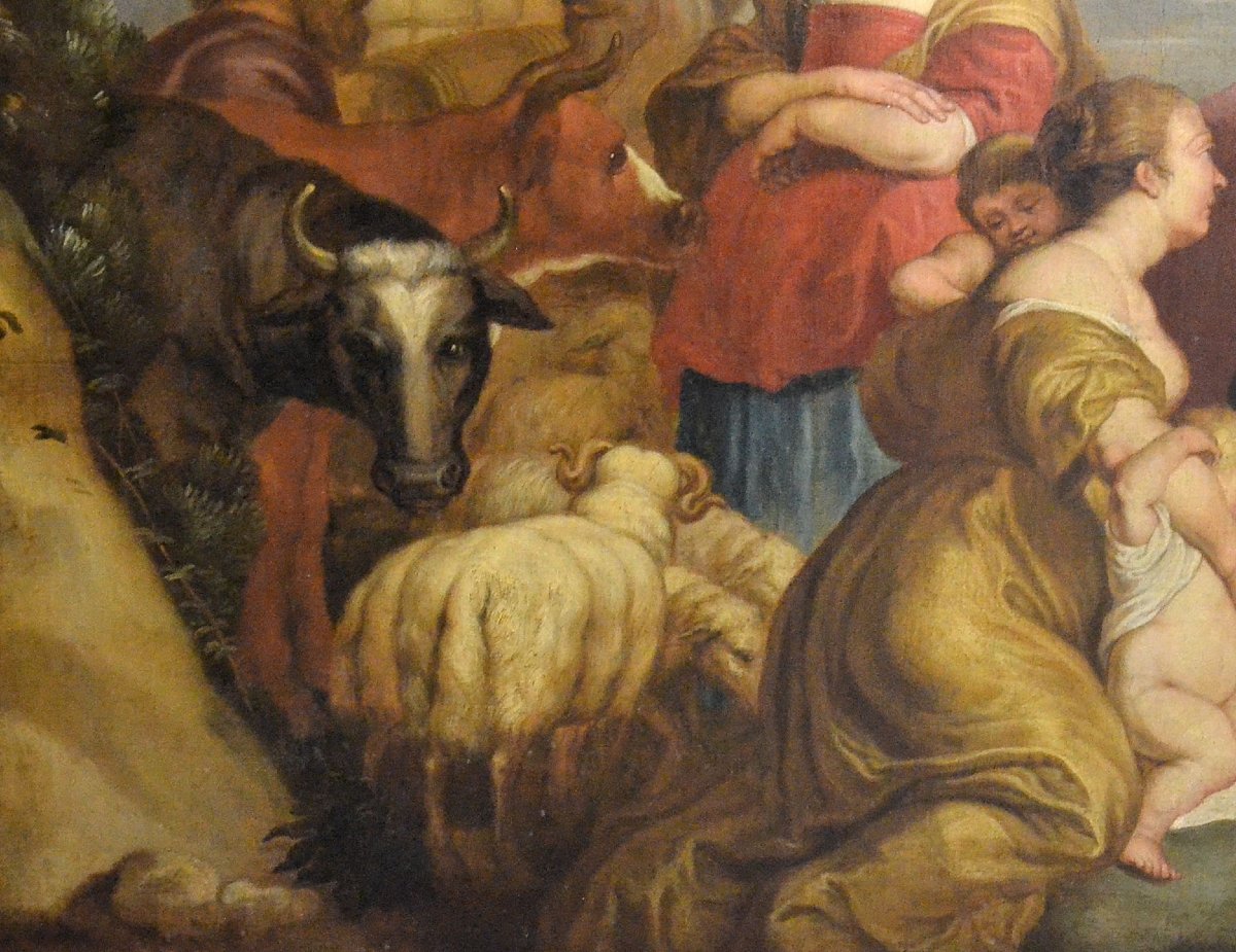 “esau And Jacob” (detail). A Very Important 17th-century Oil On Canvas.-photo-4