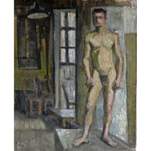 "naked Man In The Painter's Studio."