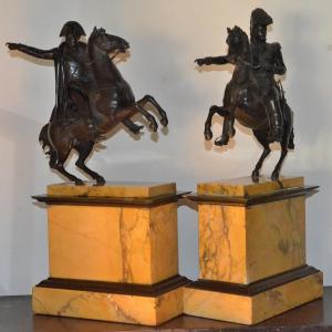 Napoléon et Murat à cheval.