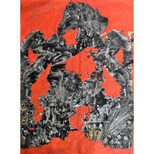 Composition rouge et noire.