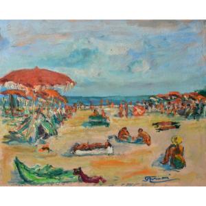 « Sur la plage » Gaston-Luciano Faraoni.