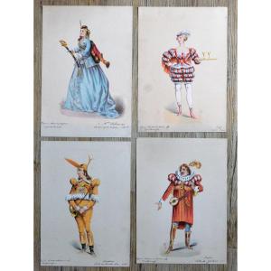 « Suite de 4 costumes de théâtre (2) » Jules Draner (1833 – 1926)