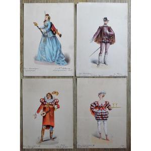  « Suite de 4 costumes de théâtre » Jules Draner (1833 – 1926)