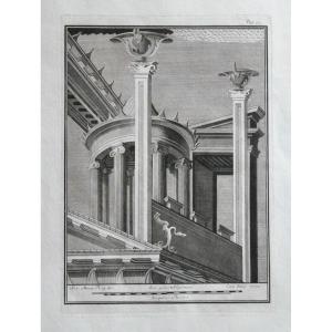 "roman Architecture". 18th Century Engraving.